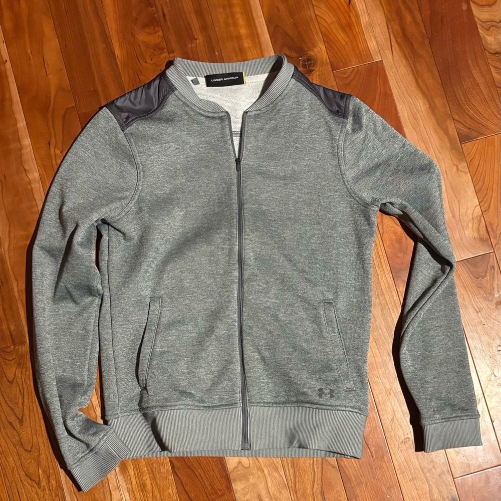 Under Armour Gray and White Fitted Jacket